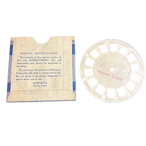 Vintage View-Master Reel 126 Yellowstone National Park Lakes & Canyons - Picture 3 of 3